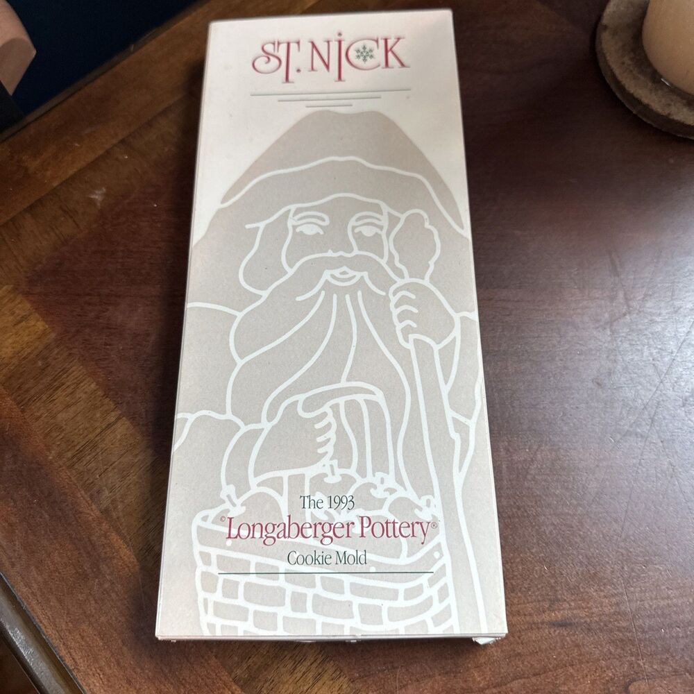 1993 Longaberger Pottery St. Nick Santa Cookie Chocolate Mold Christmas Vintage